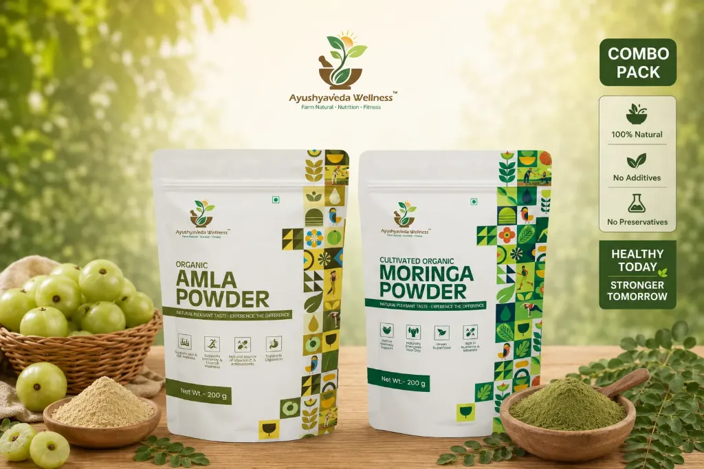 Amla Powder (200G)+Moringa Powder (200G) [Combo Pack]